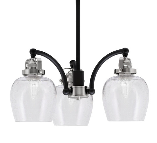 Toltec Lighting - 1943-MBBN-4810 - Three Light Chandelier - Easton - Matte Black & Brushed Nickel