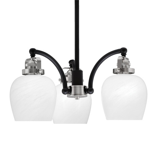Toltec Lighting - 1943-MBBN-4811 - Three Light Chandelier - Easton - Matte Black & Brushed Nickel