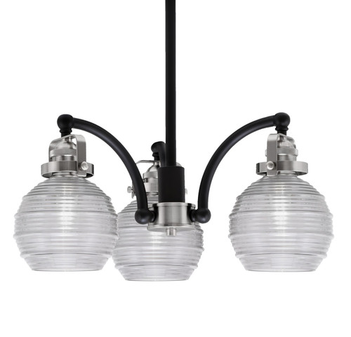 Toltec Lighting - 1943-MBBN-5110 - Three Light Chandelier - Easton - Matte Black & Brushed Nickel
