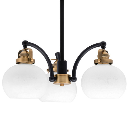 Toltec Lighting - 1943-MBBR-212 - Three Light Chandelier - Easton - Matte Black & Brass