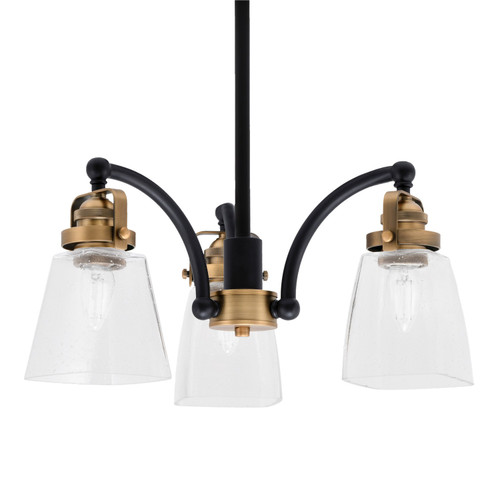 Toltec Lighting - 1943-MBBR-461 - Three Light Chandelier - Easton - Matte Black & Brass