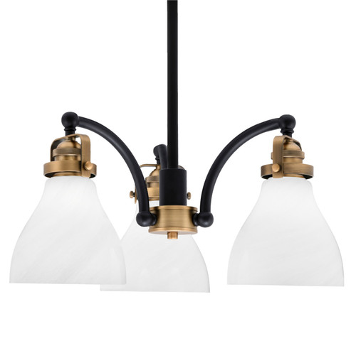Toltec Lighting - 1943-MBBR-4761 - Three Light Chandelier - Easton - Matte Black & Brass