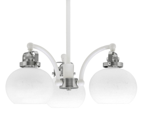 Toltec Lighting - 1943-WHBN-212 - Three Light Chandelier - Easton - White & Brushed Nickel