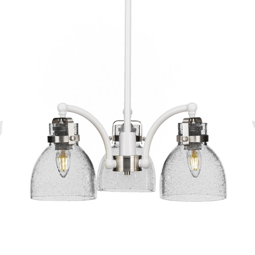 Toltec Lighting - 1943-WHBN-4110 - Three Light Chandelier - Easton - White & Brushed Nickel