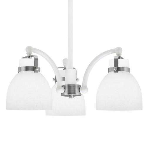 Toltec Lighting - 1943-WHBN-4111 - Three Light Chandelier - Easton - White & Brushed Nickel
