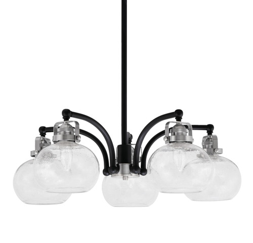 Toltec Lighting - 1945-MBBN-202 - Five Light Chandelier - Easton - Matte Black & Brushed Nickel