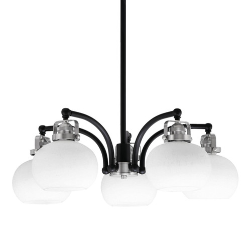 Toltec Lighting - 1945-MBBN-212 - Five Light Chandelier - Easton - Matte Black & Brushed Nickel