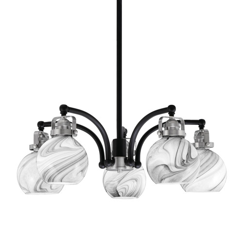 Toltec Lighting - 1945-MBBN-4109 - Five Light Chandelier - Easton - Matte Black & Brushed Nickel