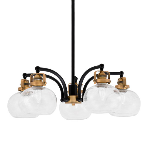 Toltec Lighting - 1945-MBBR-202 - Five Light Chandelier - Easton - Matte Black & Brass