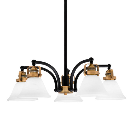 Toltec Lighting - 1945-MBBR-311 - Five Light Chandelier - Easton - Matte Black & Brass