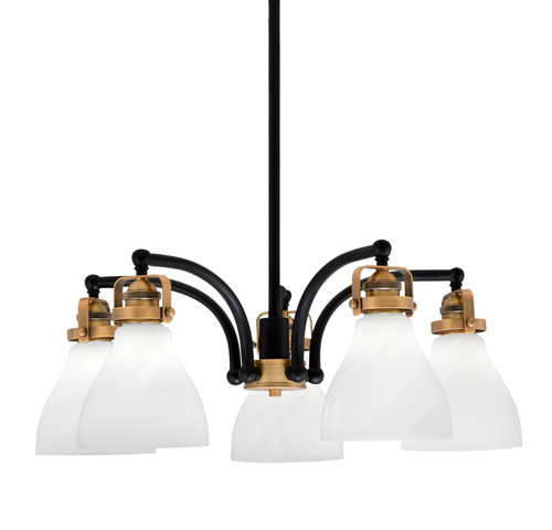 Toltec Lighting - 1945-MBBR-4761 - Five Light Chandelier - Easton - Matte Black & Brass