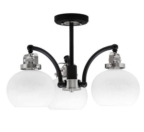 Toltec Lighting - 1947-MBBN-212 - Three Light Semi-Flush Mount - Easton - Matte Black & Brushed Nickel
