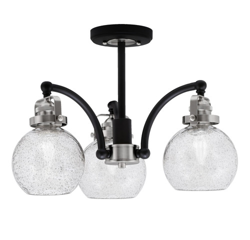 Toltec Lighting - 1947-MBBN-4102 - Three Light Semi-Flush Mount - Easton - Matte Black & Brushed Nickel