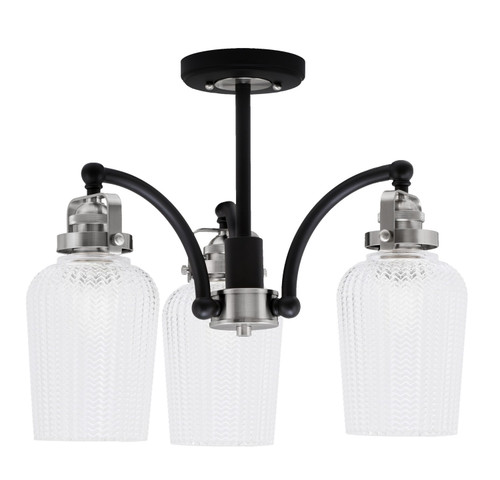 Toltec Lighting - 1947-MBBN-4250 - Three Light Semi-Flush Mount - Easton - Matte Black & Brushed Nickel
