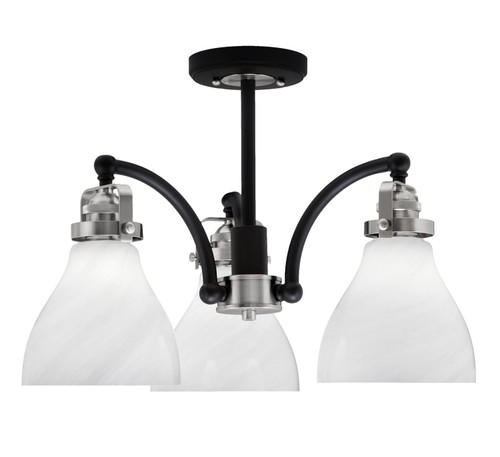 Toltec Lighting - 1947-MBBN-4761 - Three Light Semi-Flush Mount - Easton - Matte Black & Brushed Nickel