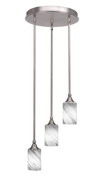 Toltec Lighting - 2143-BN-3009 - Three Light Cluster Pendalier - Empire - Brushed Nickel