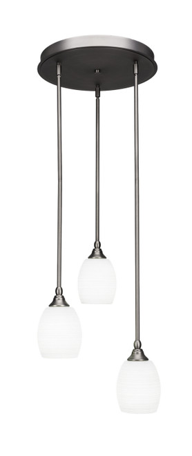 Toltec Lighting - 2143-BN-4021 - Three Light Pendalier - Empire - Brushed Nickel