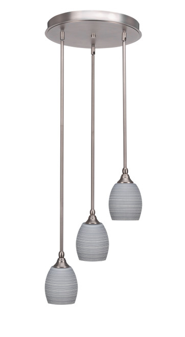Toltec Lighting - 2143-BN-4022 - Three Light Cluster Pendalier - Empire - Brushed Nickel