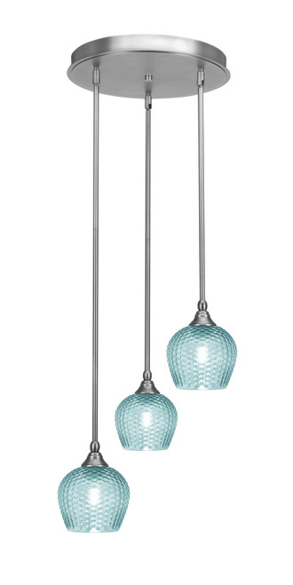 Toltec Lighting - 2143-BN-4605 - Three Light Pendalier - Empire - Brushed Nickel