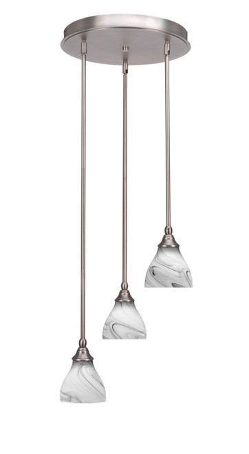 Toltec Lighting - 2143-BN-4769 - Three Light Cluster Pendalier - Empire - Brushed Nickel