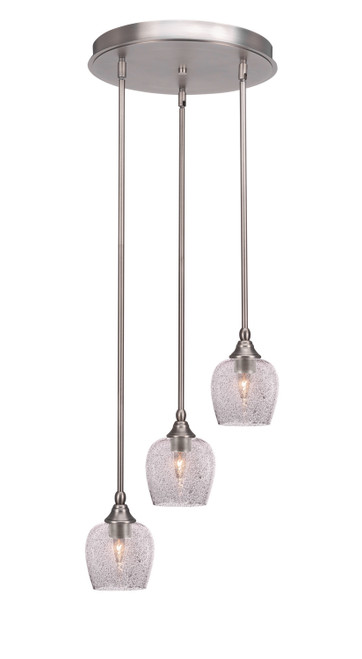 Toltec Lighting - 2143-BN-4812 - Three Light Cluster Pendalier - Empire - Brushed Nickel