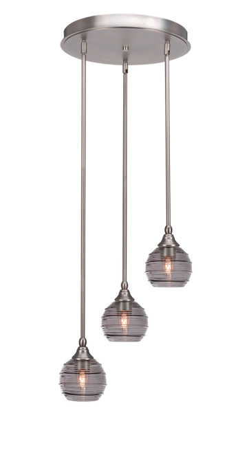 Toltec Lighting - 2143-BN-5112 - Three Light Cluster Pendalier - Empire - Brushed Nickel