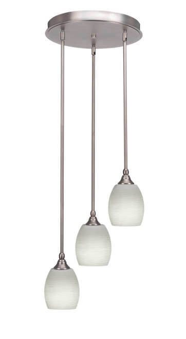 Toltec Lighting - 2143-BN-615 - Three Light Cluster Pendalier - Empire - Brushed Nickel