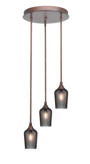 Toltec Lighting - 2143-BRZ-4252 - Three Light Cluster Pendalier - Empire - Bronze