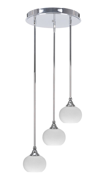 Toltec Lighting - 2143-CH-212 - Three Light Cluster Pendalier - Empire - Chrome