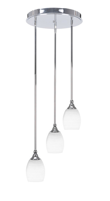 Toltec Lighting - 2143-CH-4021 - Three Light Cluster Pendalier - Empire - Chrome