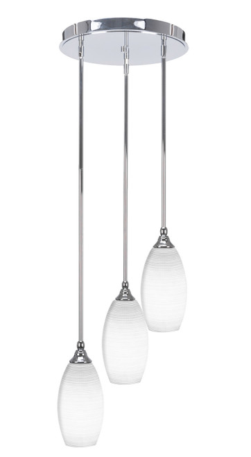 Toltec Lighting - 2143-CH-4041 - Three Light Cluster Pendalier - Empire - Chrome