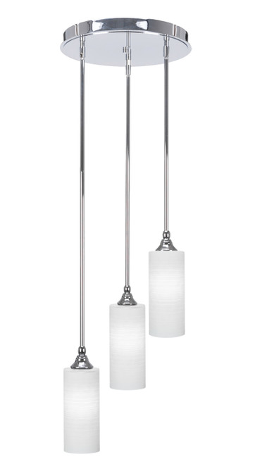 Toltec Lighting - 2143-CH-4091 - Three Light Cluster Pendalier - Empire - Chrome