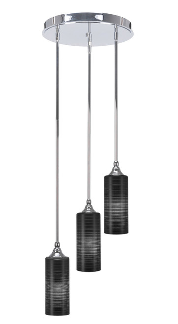 Toltec Lighting - 2143-CH-4099 - Three Light Cluster Pendalier - Empire - Chrome
