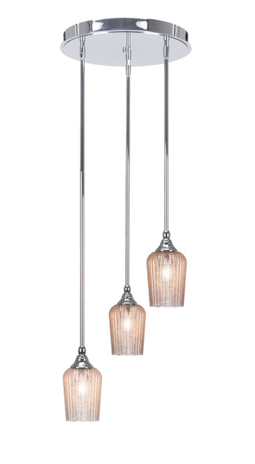 Toltec Lighting - 2143-CH-4253 - Three Light Cluster Pendalier - Empire - Chrome