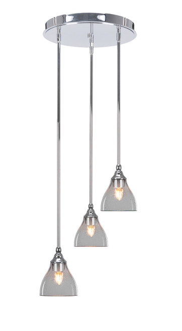 Toltec Lighting - 2143-CH-4760 - Three Light Cluster Pendalier - Empire - Chrome