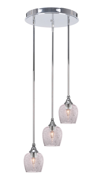 Toltec Lighting - 2143-CH-4812 - Three Light Cluster Pendalier - Empire - Chrome