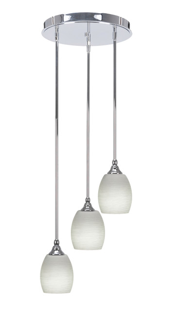 Toltec Lighting - 2143-CH-615 - Three Light Cluster Pendalier - Empire - Chrome
