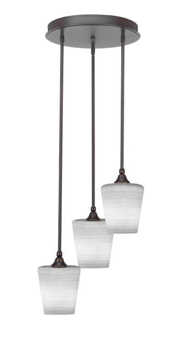 Toltec Lighting - 2143-DG-4031 - Three Light Cluster Pendalier - Empire - Dark Granite
