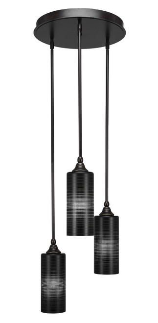 Toltec Lighting - 2143-DG-4099 - Three Light Cluster Pendalier - Empire - Dark Granite