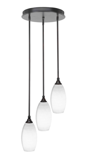 Toltec Lighting - 2143-ES-4041 - Three Light Cluster Pendalier - Empire - Espresso