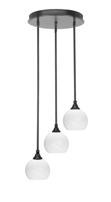 Toltec Lighting - 2143-ES-4101 - Three Light Cluster Pendalier - Empire - Espresso