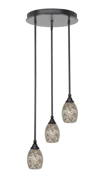 Toltec Lighting - 2143-ES-5054 - Three Light Cluster Pendalier - Empire - Espresso