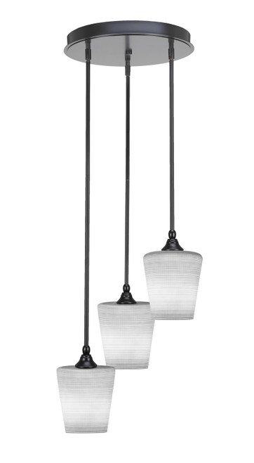 Toltec Lighting - 2143-MB-4031 - Three Light Cluster Pendalier - Empire - Matte Black