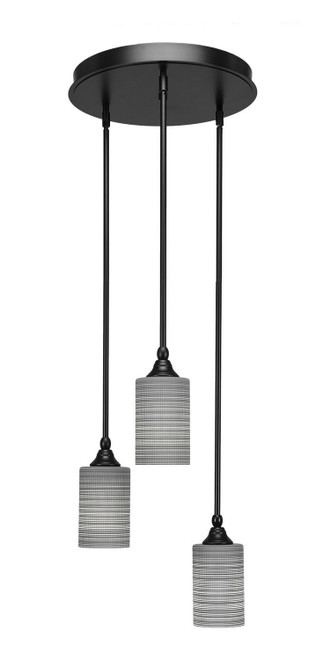 Toltec Lighting - 2143-MB-4062 - Three Light Cluster Pendalier - Empire - Matte Black