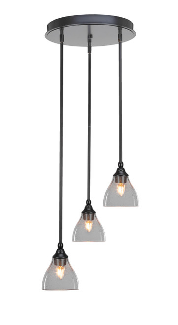 Toltec Lighting - 2143-MB-4760 - Three Light Cluster Pendalier - Empire - Matte Black