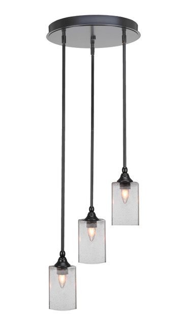 Toltec Lighting - 2143-MB-530 - Three Light Cluster Pendalier - Empire - Matte Black