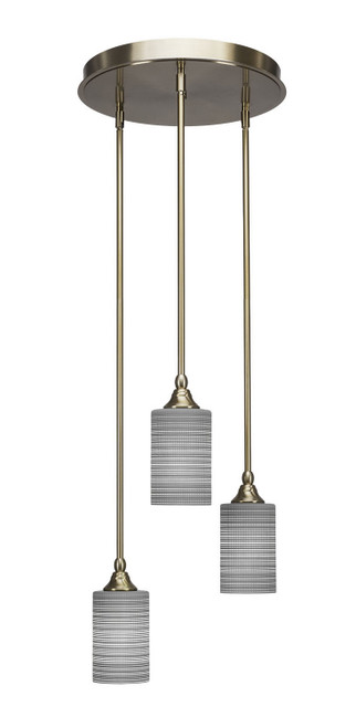 Toltec Lighting - 2143-NAB-4062 - Three Light Cluster Pendalier - Empire - New Age Brass