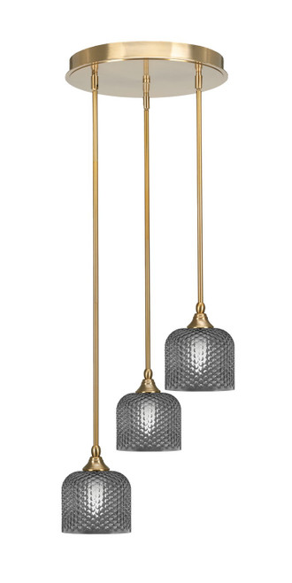 Toltec Lighting - 2143-NAB-4612 - Three Light Pendalier - Empire - New Age Brass