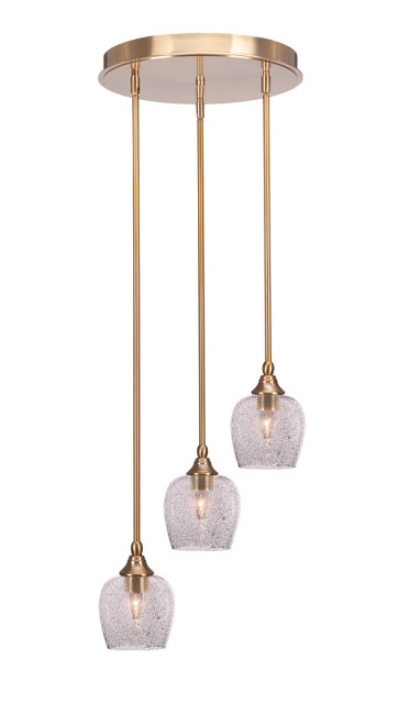 Toltec Lighting - 2143-NAB-4812 - Three Light Cluster Pendalier - Empire - New Age Brass