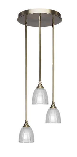 Toltec Lighting - 2143-NAB-500 - Three Light Cluster Pendalier - Empire - New Age Brass